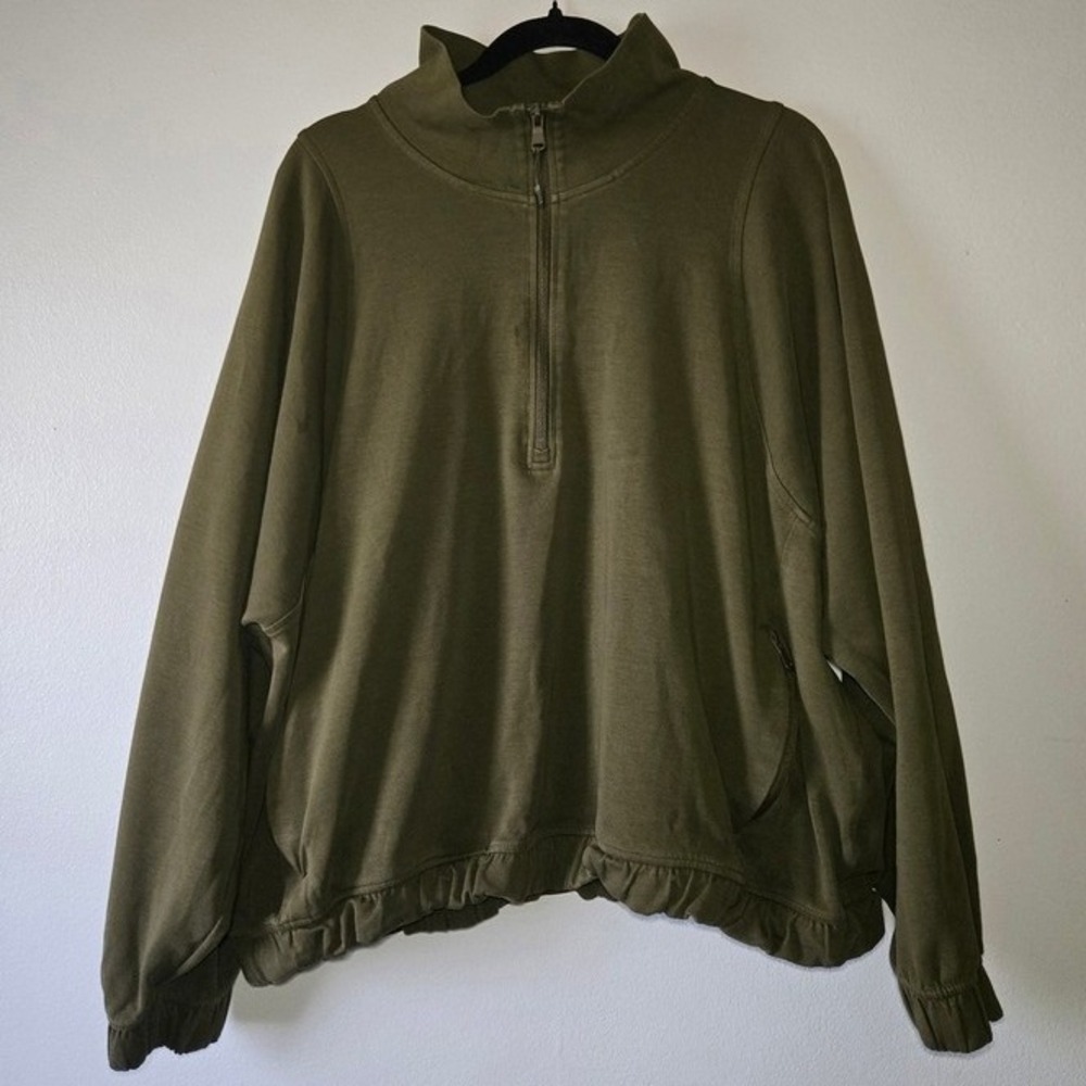 OLD NAVY ACTIVE Dynamic Fleece Quarter Zip Pullover – Women's 3X – Olive Green